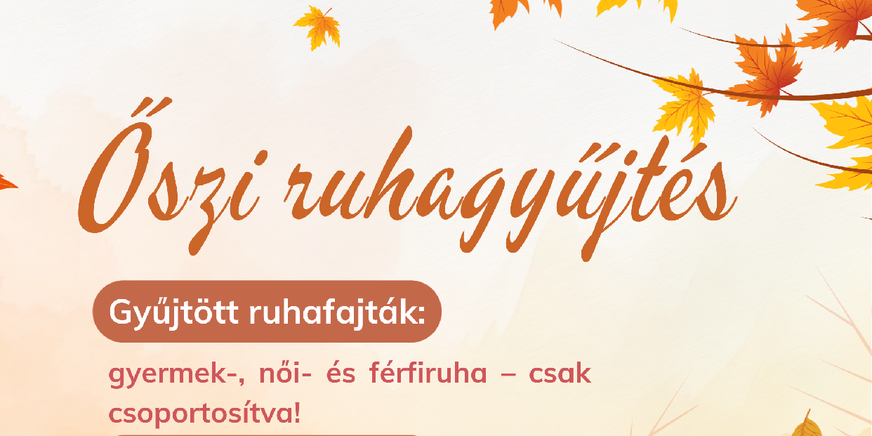 Szeptember 9-én ismét őszi ruhagyűjtés lesz Vörösváron