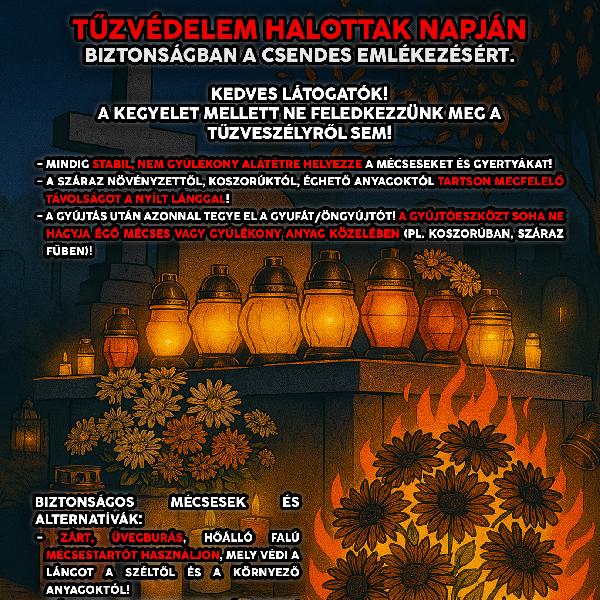 Tűzvédelem mindenszentek és halottak napja idején