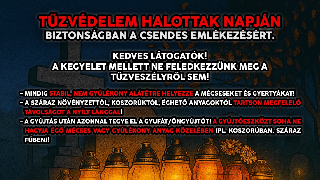 Tűzvédelem mindenszentek és halottak napja idején
