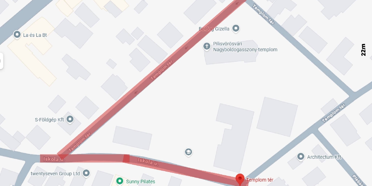 Útlezárásra kell számítani december 14-én a Templom térnél