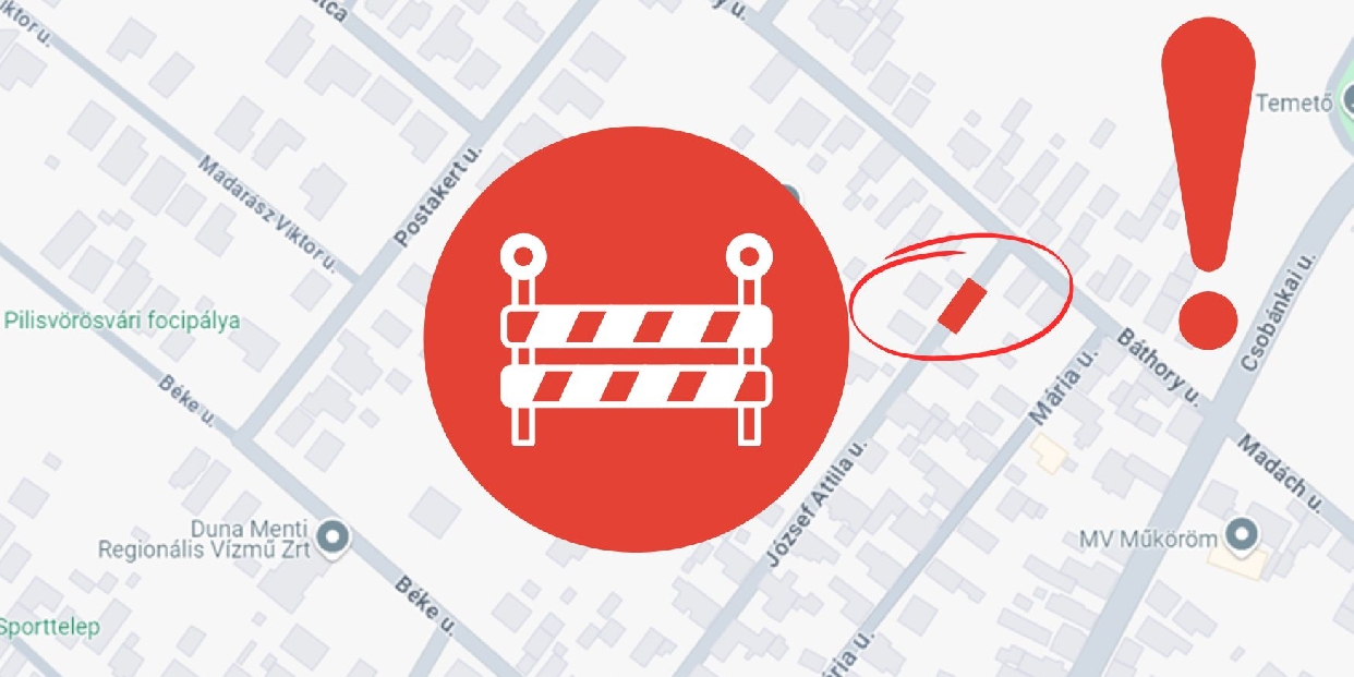 Útzár lesz ma a József Attila utcában